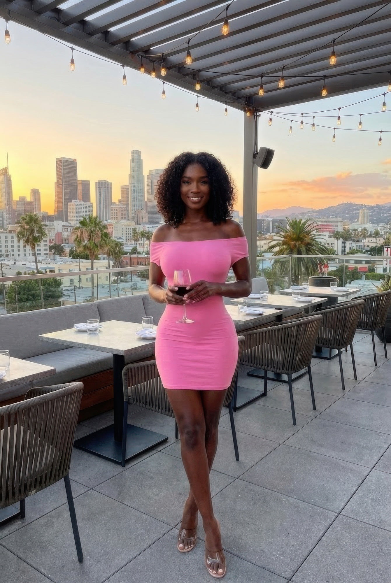 Off Shoulder Open Back Bodycon Mini Dress